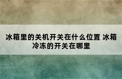 冰箱里的关机开关在什么位置 冰箱冷冻的开关在哪里